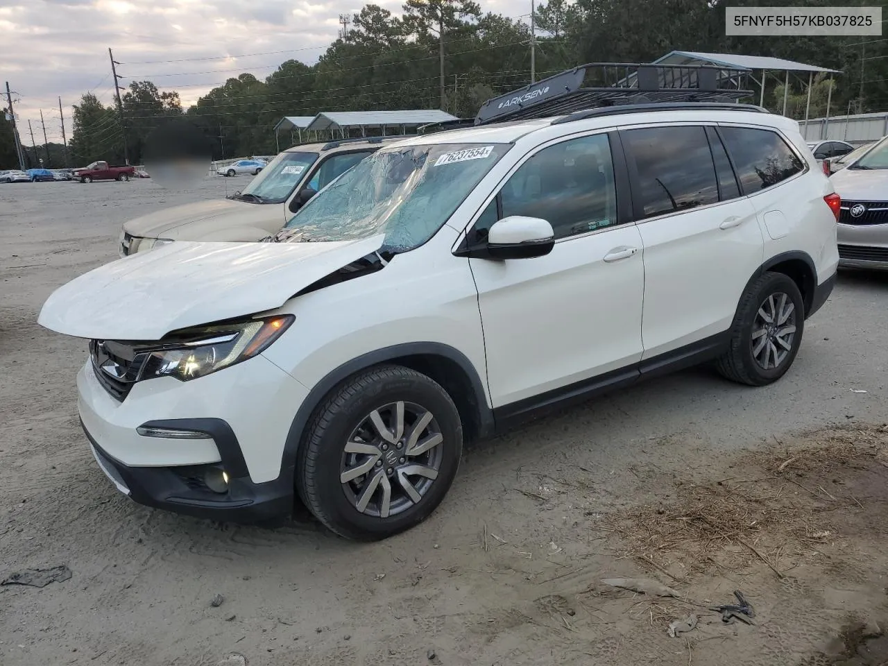 2019 Honda Pilot Exl VIN: 5FNYF5H57KB037825 Lot: 76237554