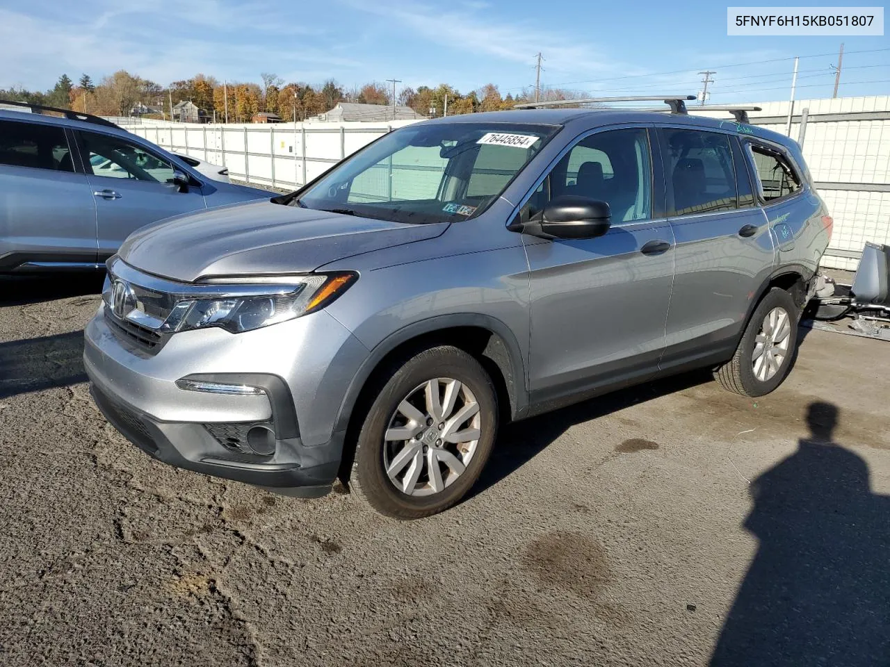 5FNYF6H15KB051807 2019 Honda Pilot Lx