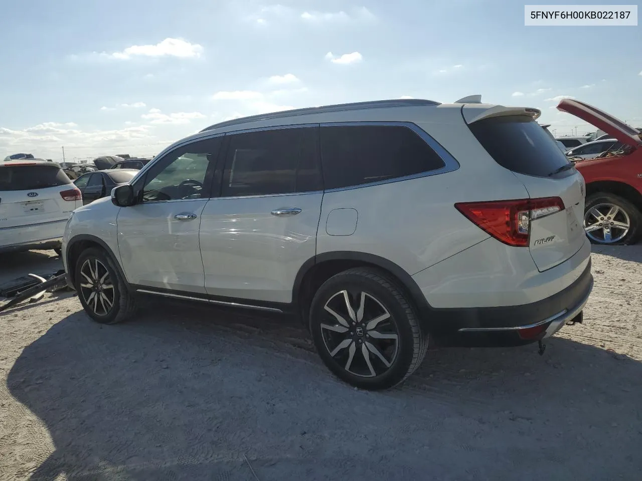 2019 Honda Pilot Elite VIN: 5FNYF6H00KB022187 Lot: 76760054