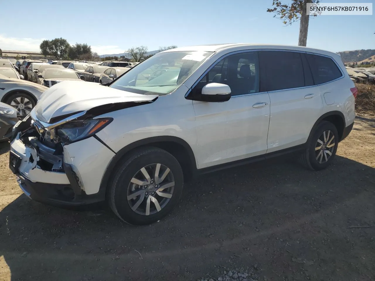 2019 Honda Pilot Exl VIN: 5FNYF6H57KB071916 Lot: 77782654