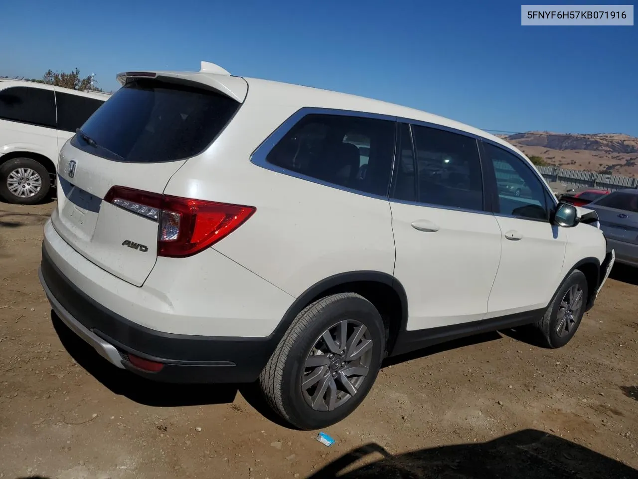 2019 Honda Pilot Exl VIN: 5FNYF6H57KB071916 Lot: 77782654