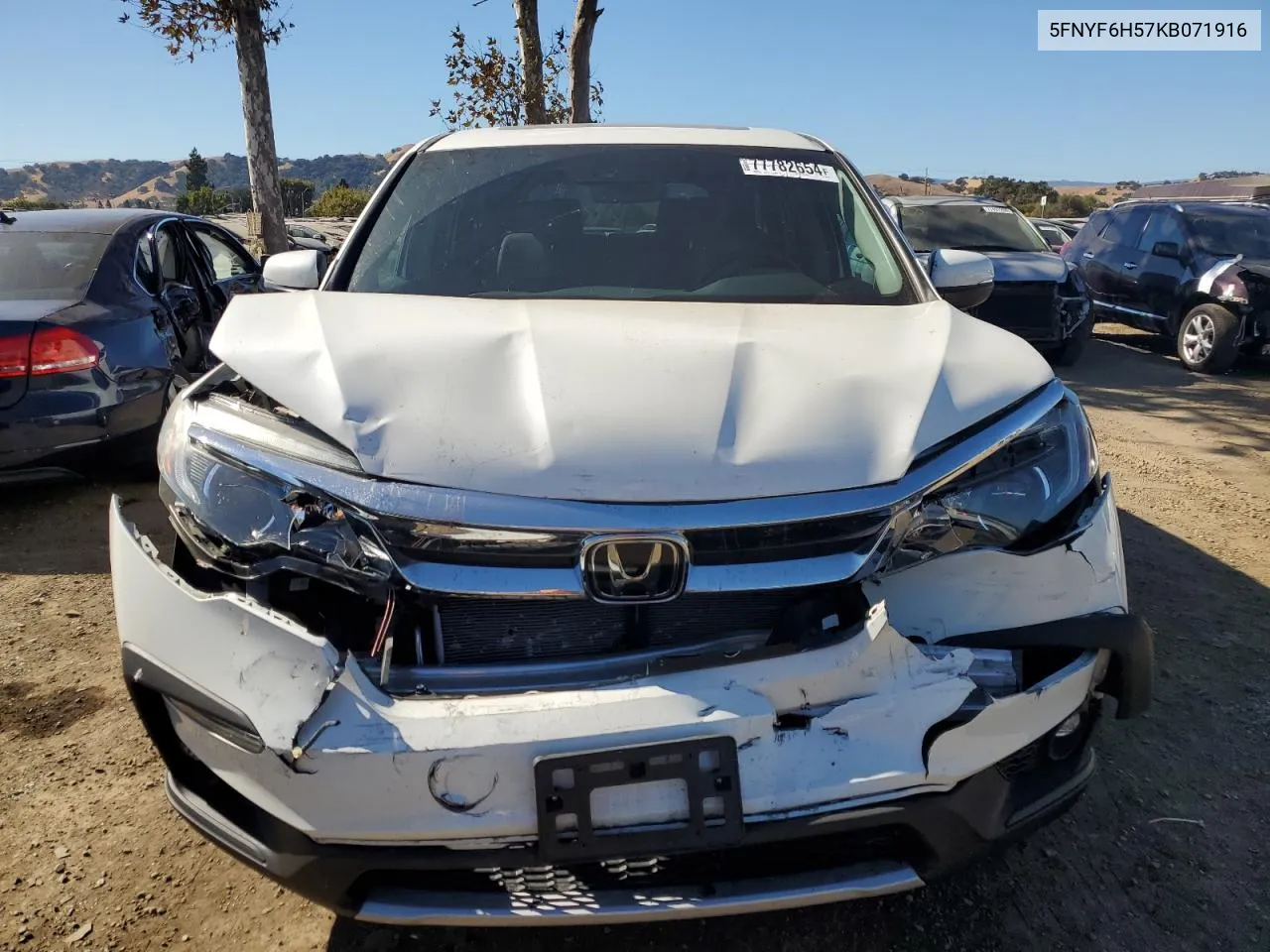 2019 Honda Pilot Exl VIN: 5FNYF6H57KB071916 Lot: 77782654