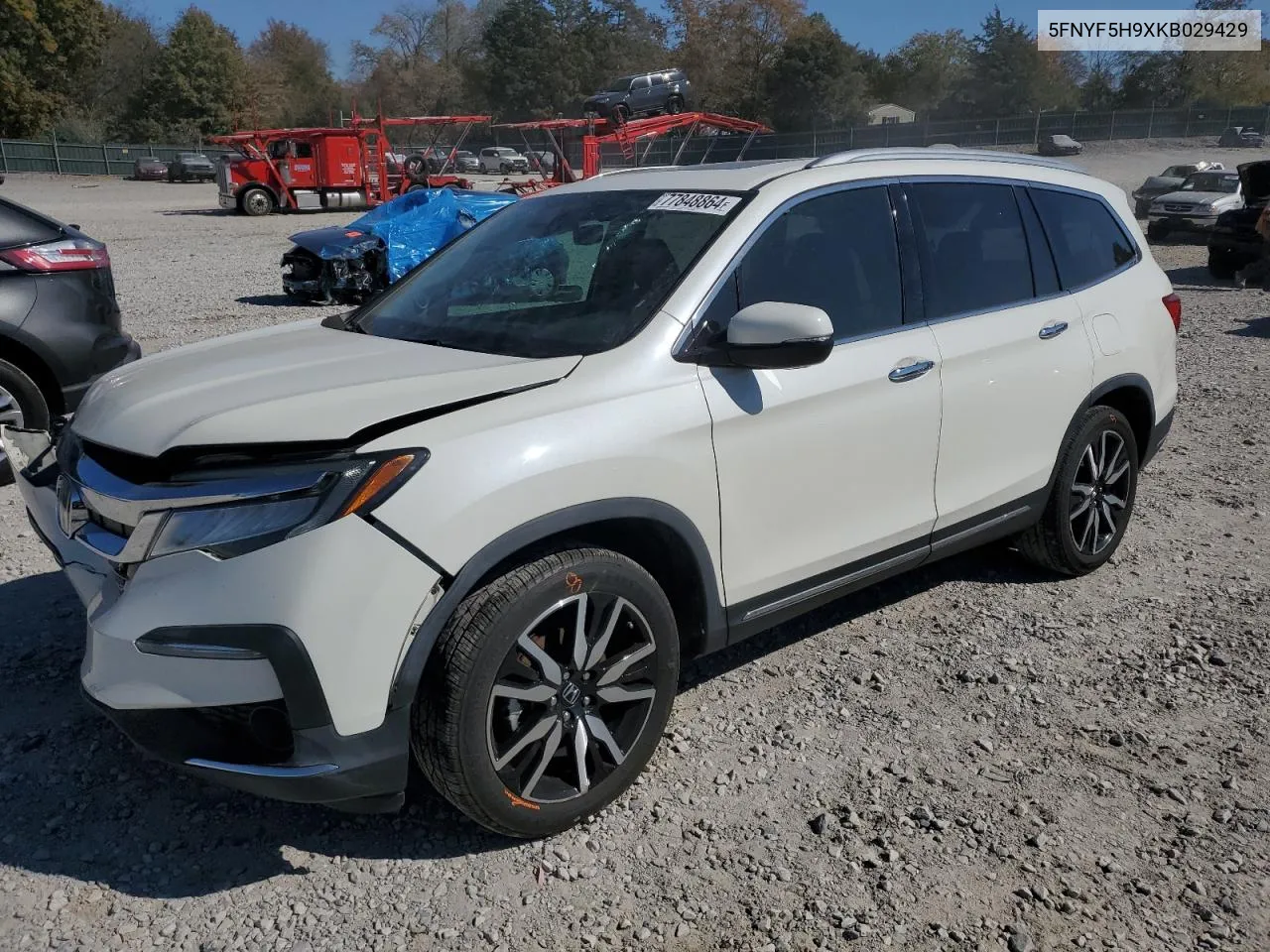 2019 Honda Pilot Touring VIN: 5FNYF5H9XKB029429 Lot: 77848864