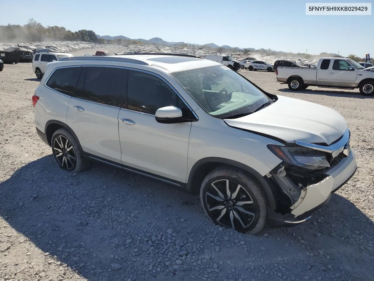 2019 Honda Pilot Touring VIN: 5FNYF5H9XKB029429 Lot: 77848864