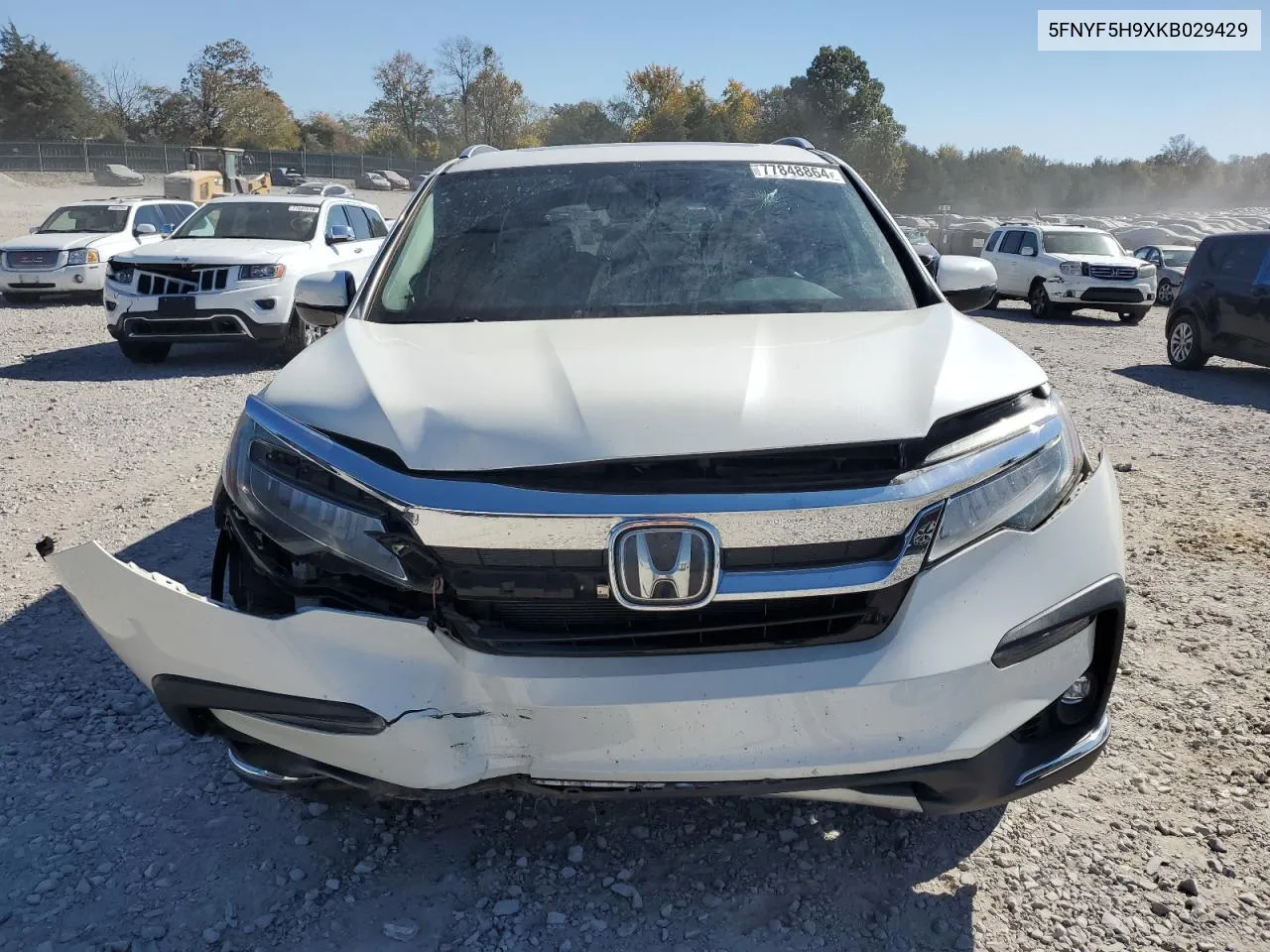 2019 Honda Pilot Touring VIN: 5FNYF5H9XKB029429 Lot: 77848864