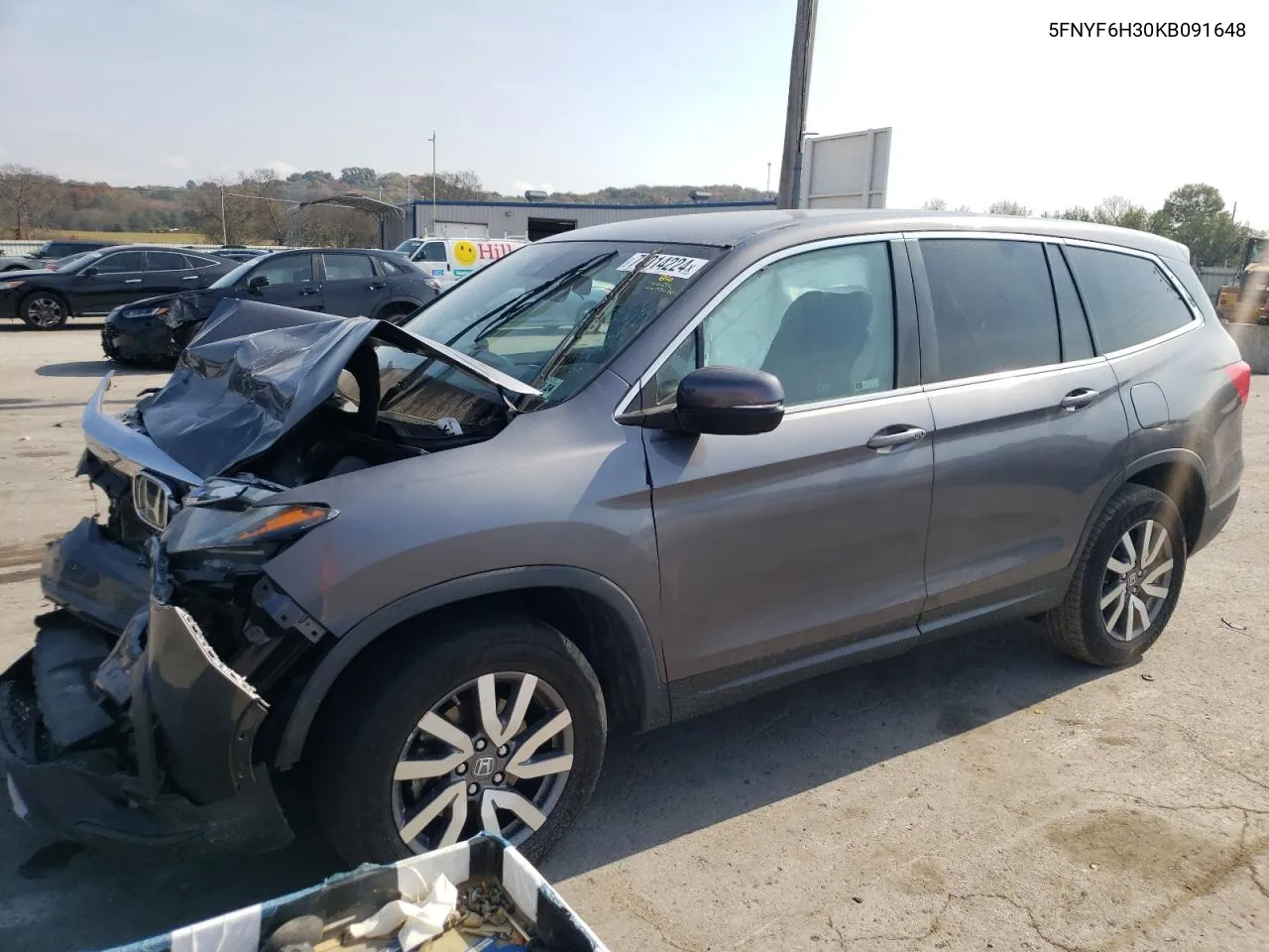 2019 Honda Pilot Ex VIN: 5FNYF6H30KB091648 Lot: 78014224