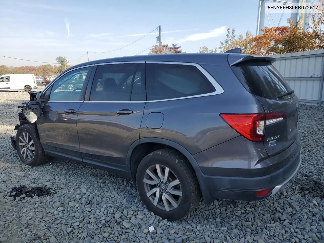 2019 Honda Pilot Ex VIN: 5FNYF6H30KB072517 Lot: 78325884