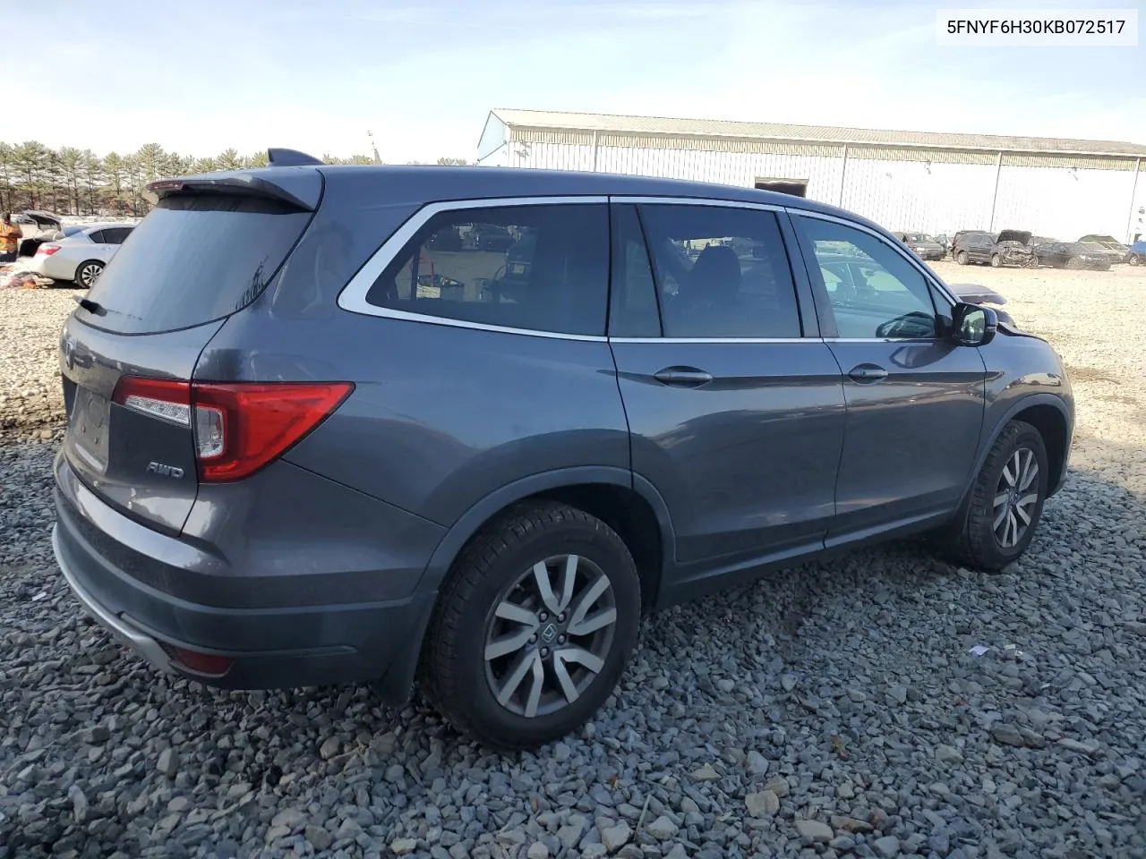 2019 Honda Pilot Ex VIN: 5FNYF6H30KB072517 Lot: 78325884