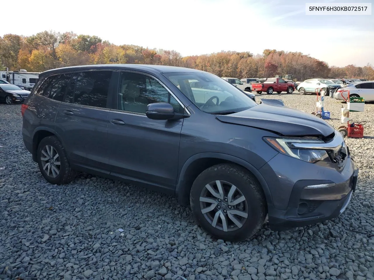 2019 Honda Pilot Ex VIN: 5FNYF6H30KB072517 Lot: 78325884