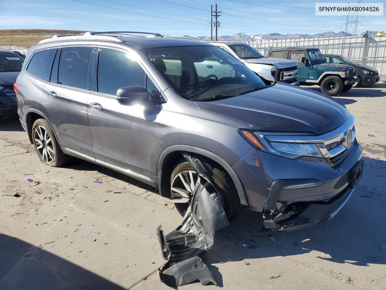 2019 Honda Pilot Touring VIN: 5FNYF6H69KB094526 Lot: 80591714