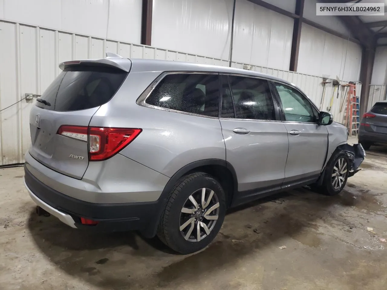 2020 Honda Pilot Ex VIN: 5FNYF6H3XLB024962 Lot: 57213124