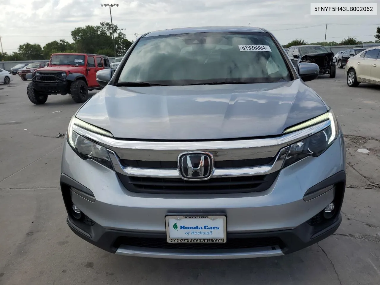 2020 Honda Pilot Exl VIN: 5FNYF5H43LB002062 Lot: 61926334