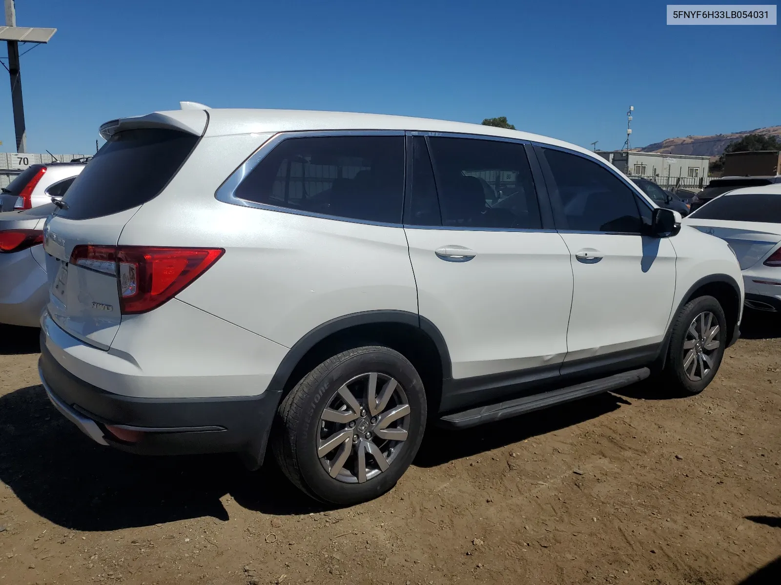 2020 Honda Pilot Ex VIN: 5FNYF6H33LB054031 Lot: 67848514