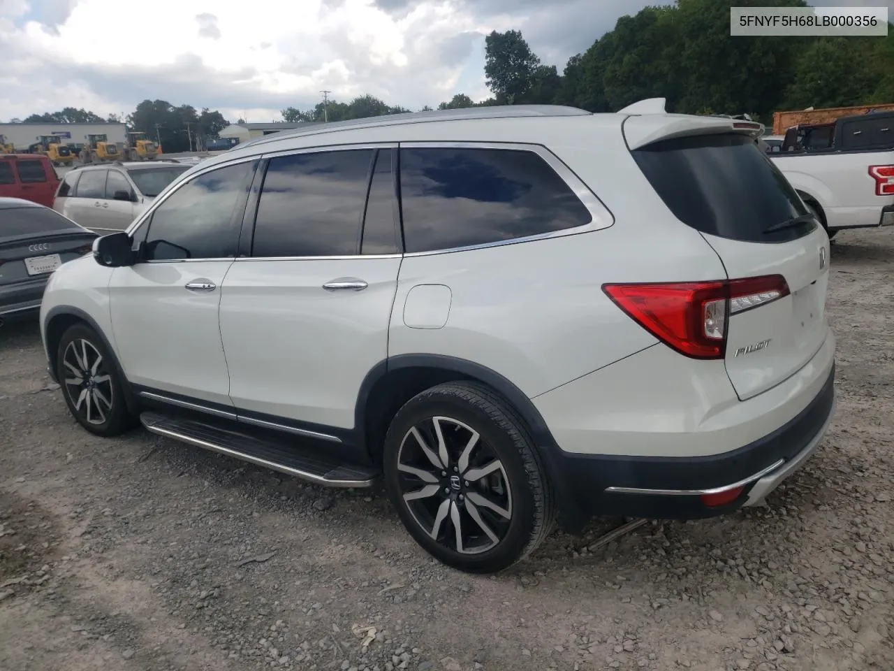 2020 Honda Pilot Touring VIN: 5FNYF5H68LB000356 Lot: 67981384