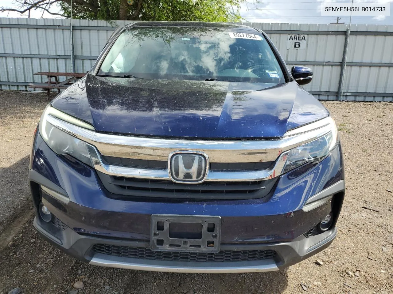 2020 Honda Pilot Exl VIN: 5FNYF5H56LB014733 Lot: 69222064