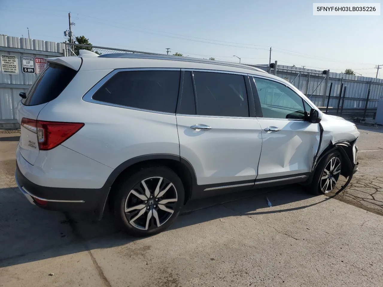 2020 Honda Pilot Elite VIN: 5FNYF6H03LB035226 Lot: 70635544