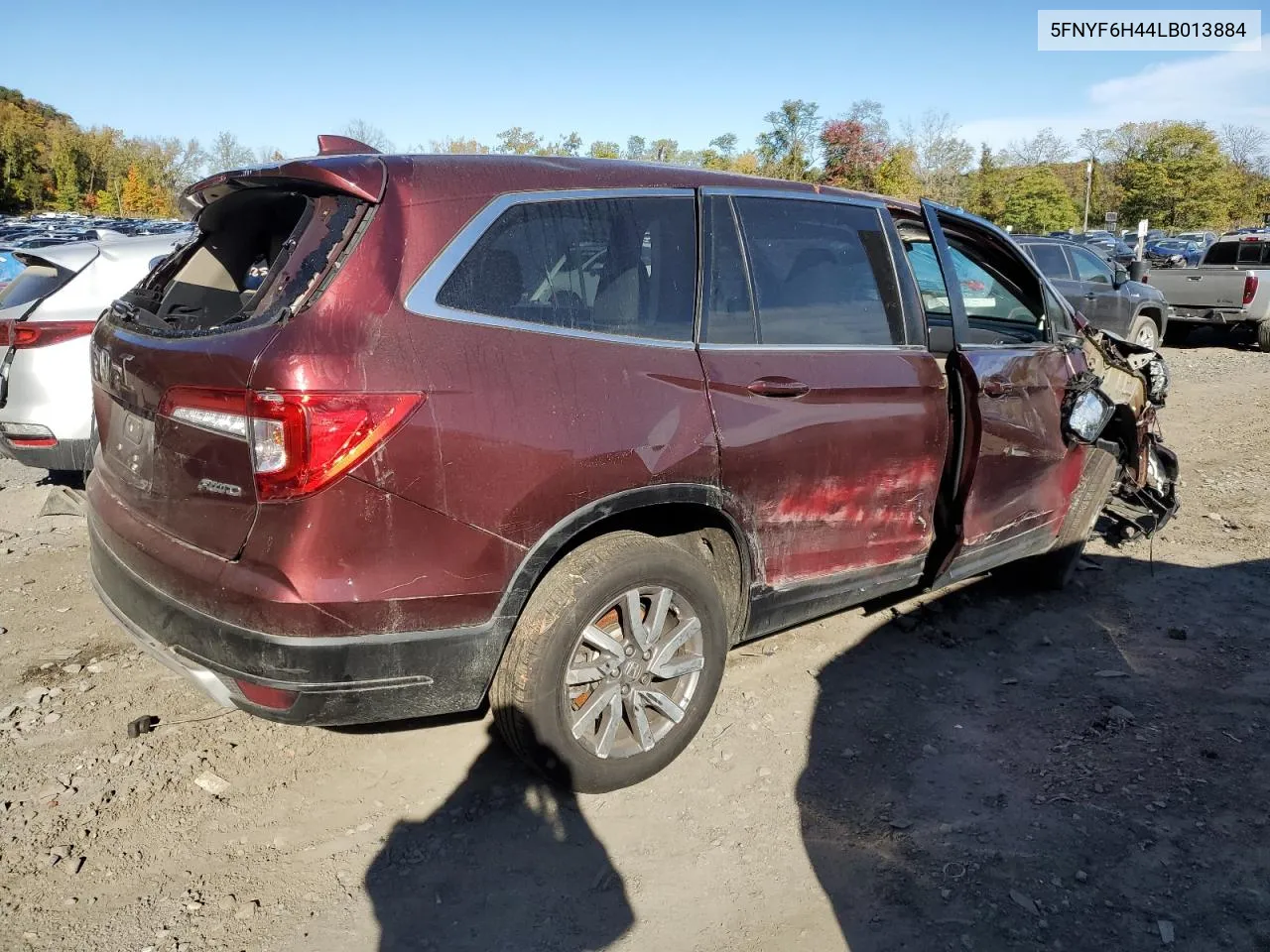 2020 Honda Pilot Exl VIN: 5FNYF6H44LB013884 Lot: 76490944