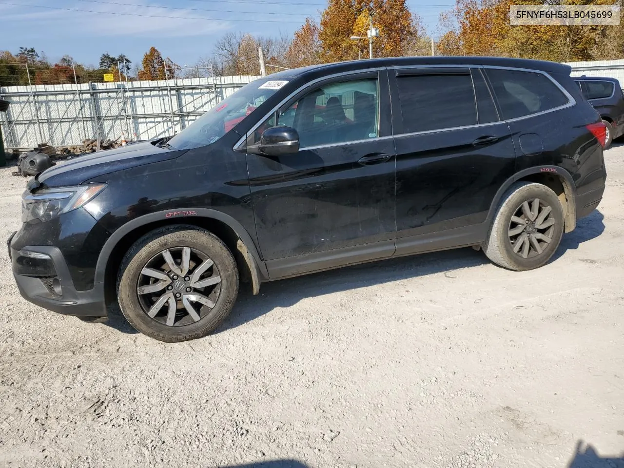 2020 Honda Pilot Exl VIN: 5FNYF6H53LB045699 Lot: 76933094