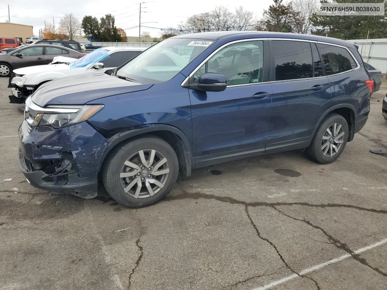 2020 Honda Pilot Exl VIN: 5FNYF6H59LB038630 Lot: 78447664