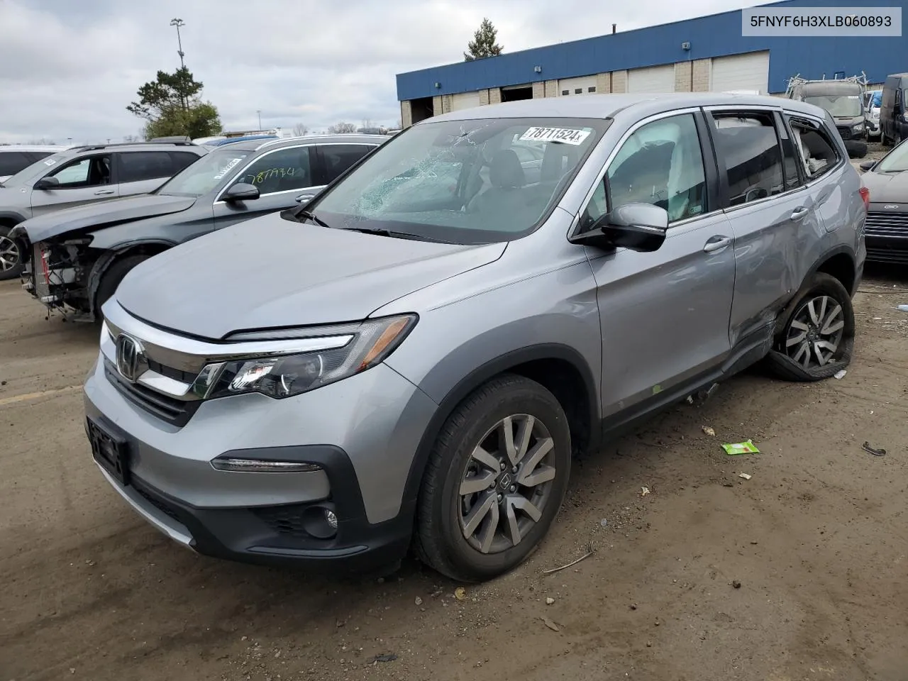 2020 Honda Pilot Ex VIN: 5FNYF6H3XLB060893 Lot: 78711524