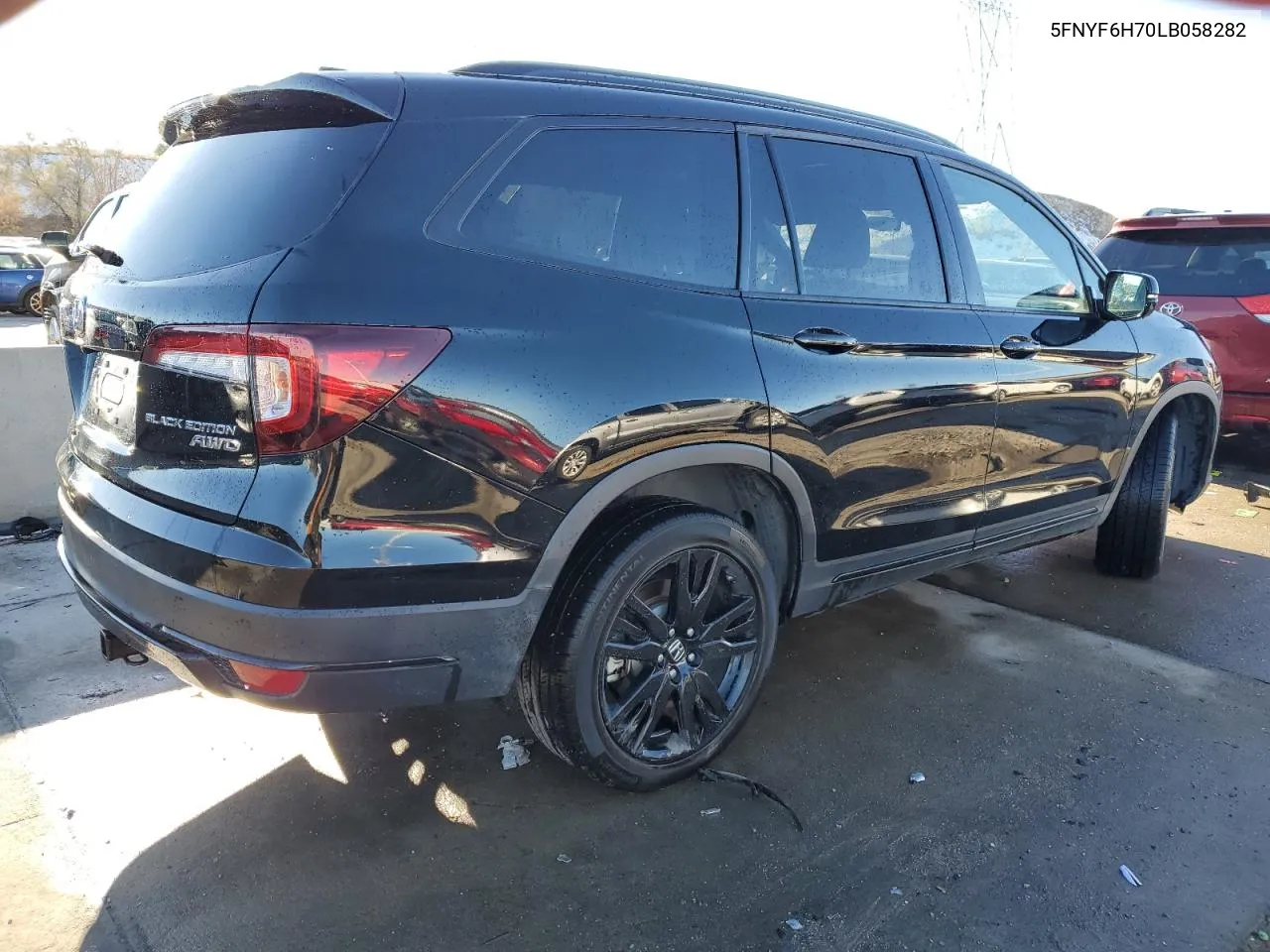 2020 Honda Pilot Black VIN: 5FNYF6H70LB058282 Lot: 80143624