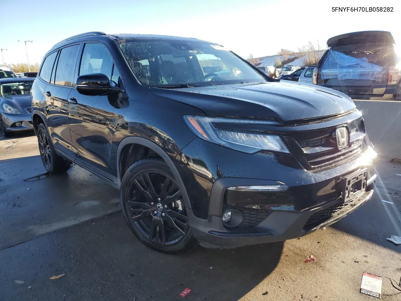 2020 Honda Pilot Black VIN: 5FNYF6H70LB058282 Lot: 80143624