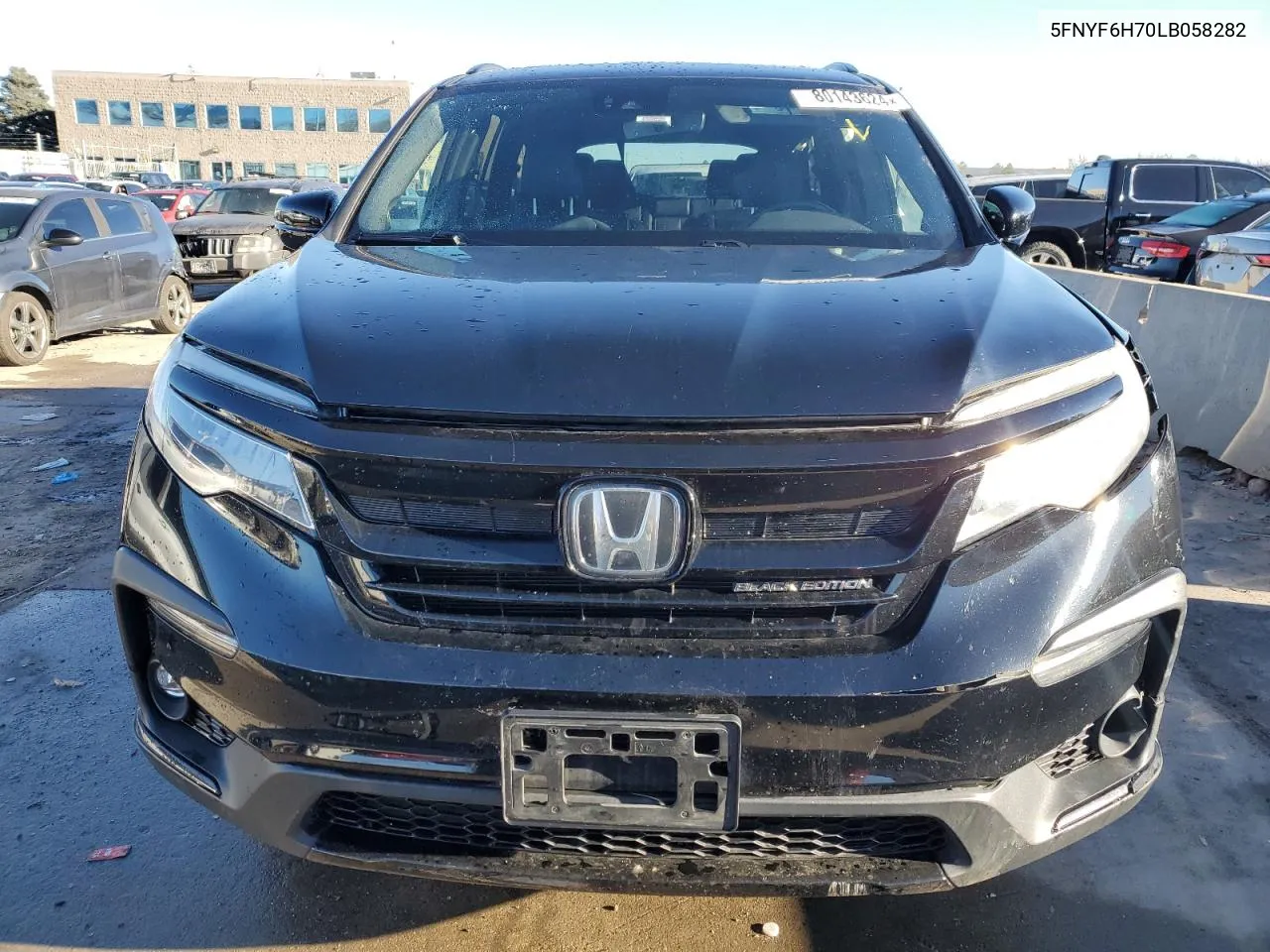 2020 Honda Pilot Black VIN: 5FNYF6H70LB058282 Lot: 80143624