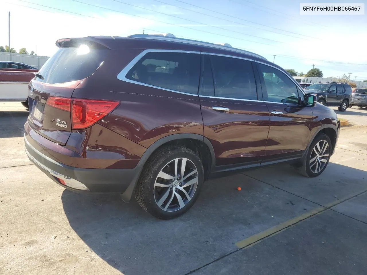 2020 Honda Pilot Elite VIN: 5FNYF6H00HB065467 Lot: 80170904