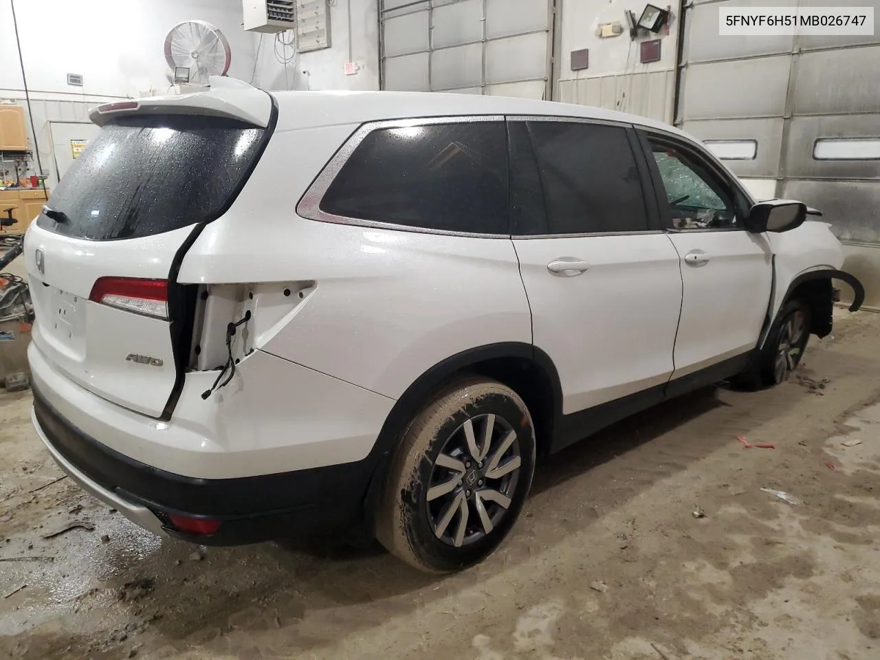 2021 Honda Pilot Exl VIN: 5FNYF6H51MB026747 Lot: 39077284