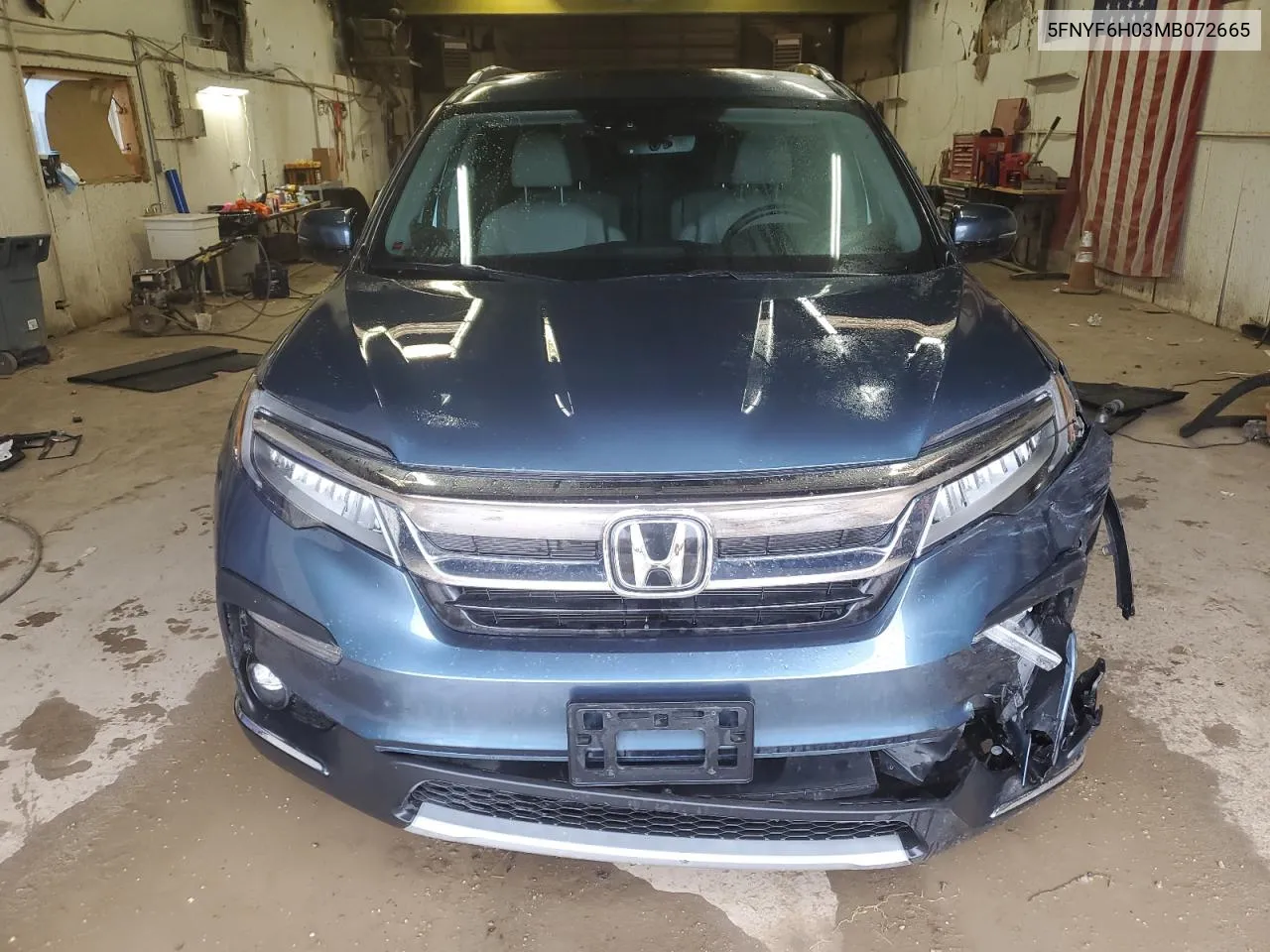 2021 Honda Pilot Elite VIN: 5FNYF6H03MB072665 Lot: 53835464