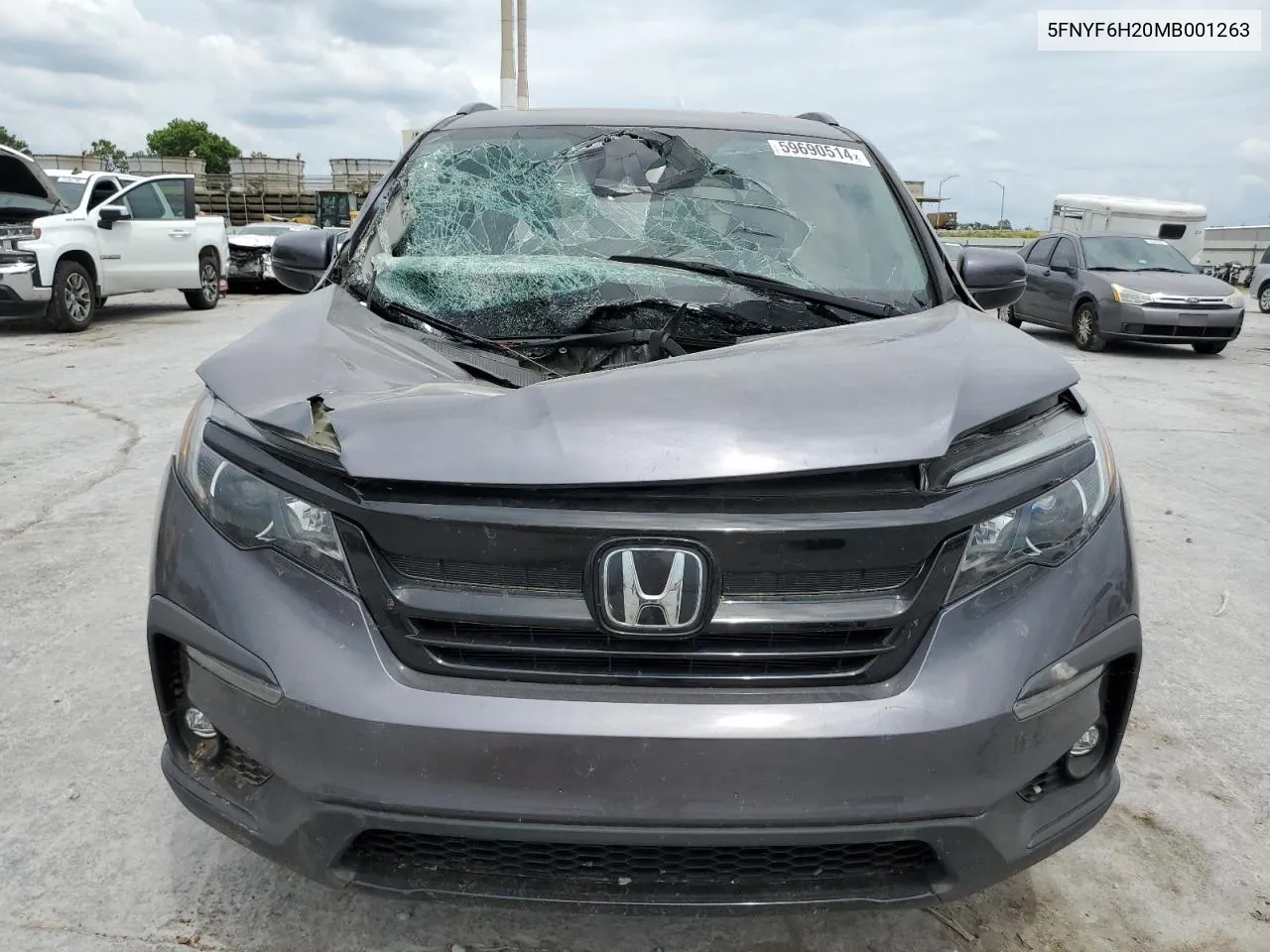 2021 Honda Pilot Se VIN: 5FNYF6H20MB001263 Lot: 59690514