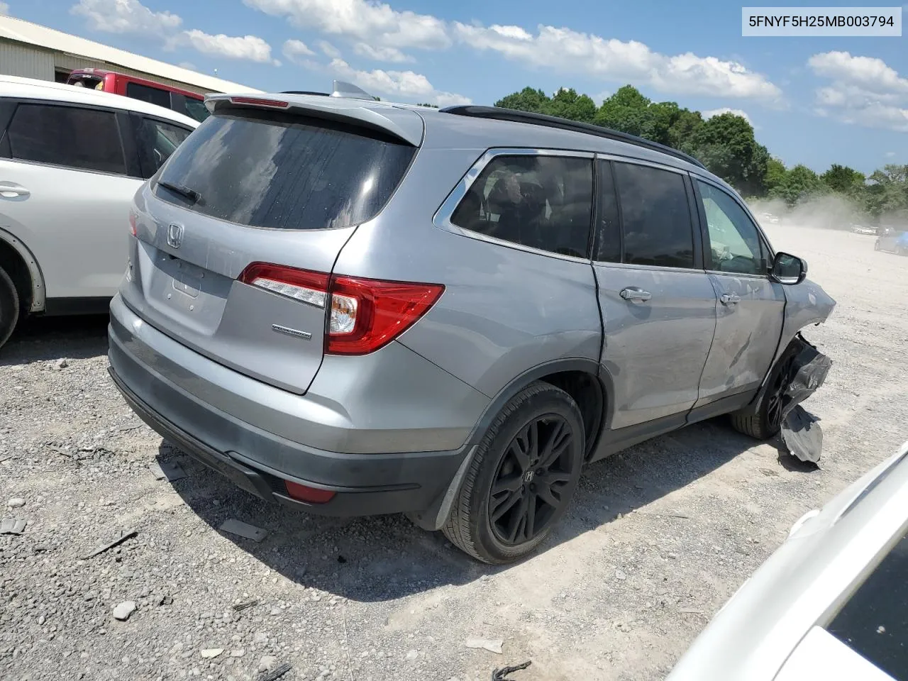 2021 Honda Pilot Se VIN: 5FNYF5H25MB003794 Lot: 60053014