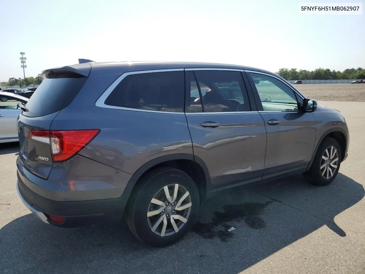 2021 Honda Pilot Exl VIN: 5FNYF6H51MB062907 Lot: 63974504