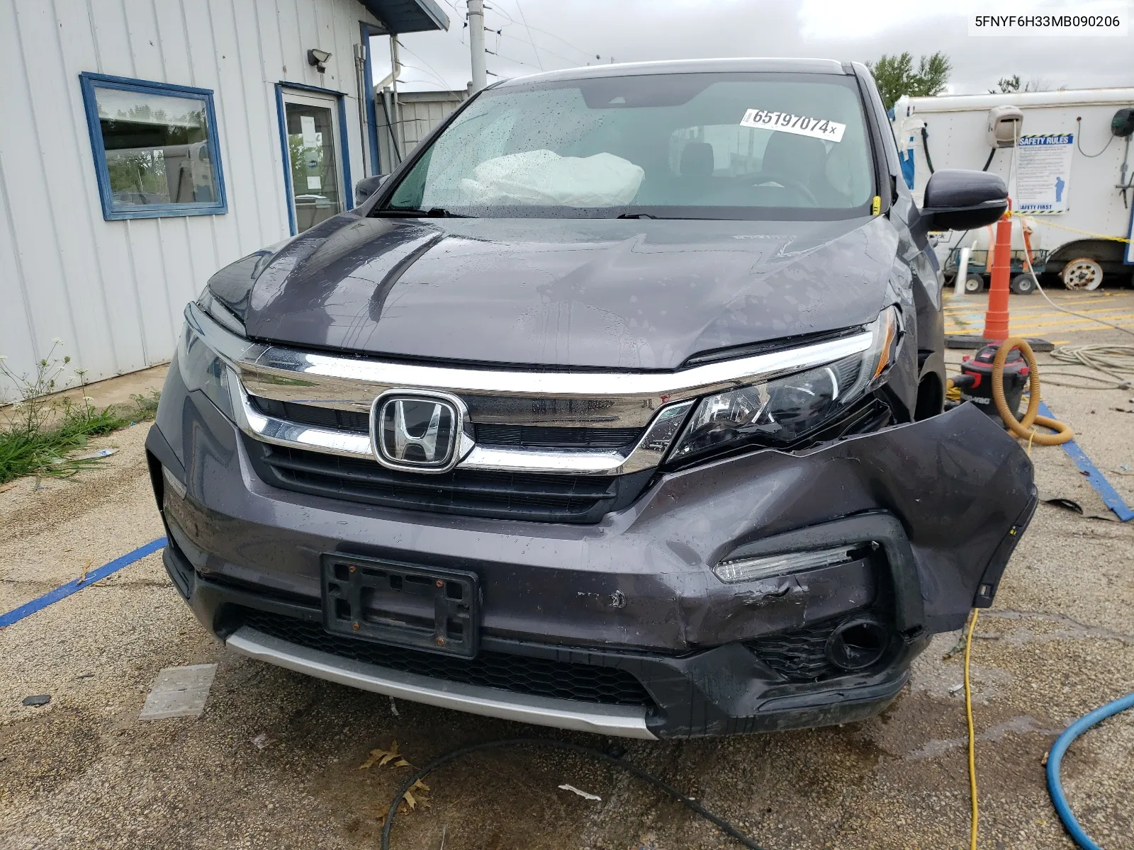 2021 Honda Pilot Ex VIN: 5FNYF6H33MB090206 Lot: 65197074