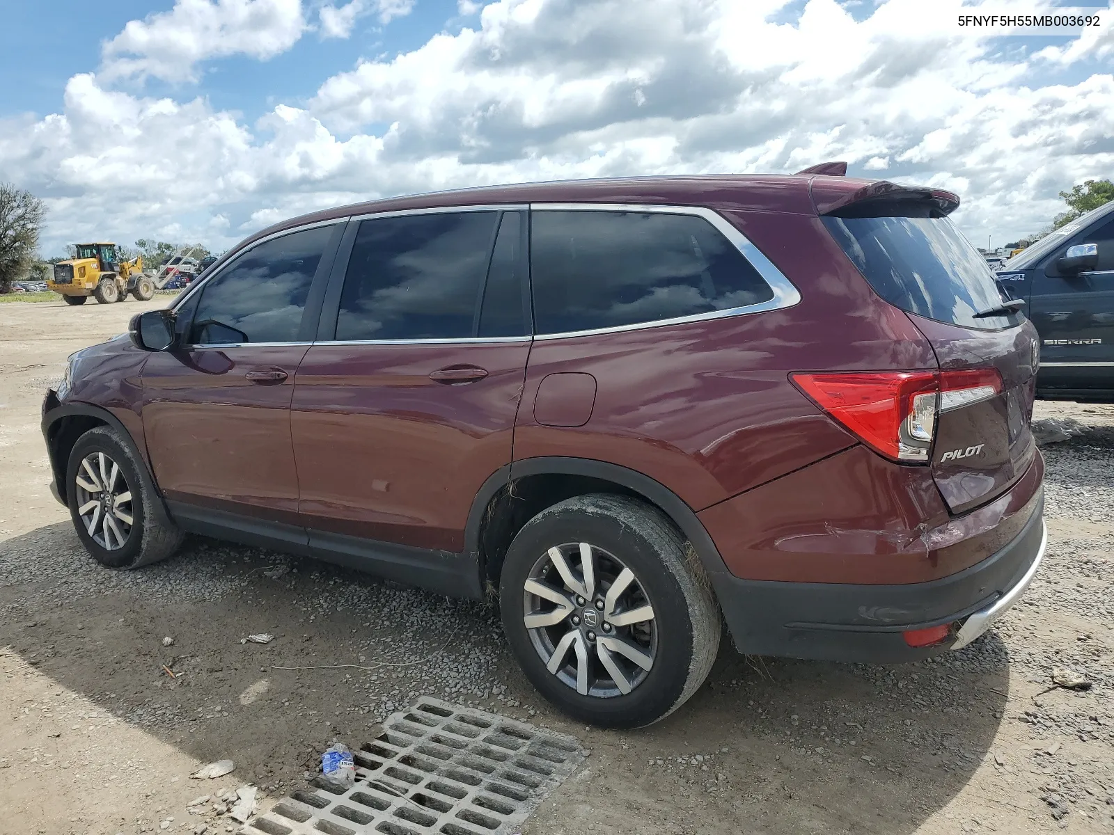 2021 Honda Pilot Exl VIN: 5FNYF5H55MB003692 Lot: 66313524