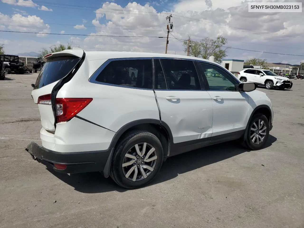 2021 Honda Pilot Ex VIN: 5FNYF5H30MB023153 Lot: 66436094