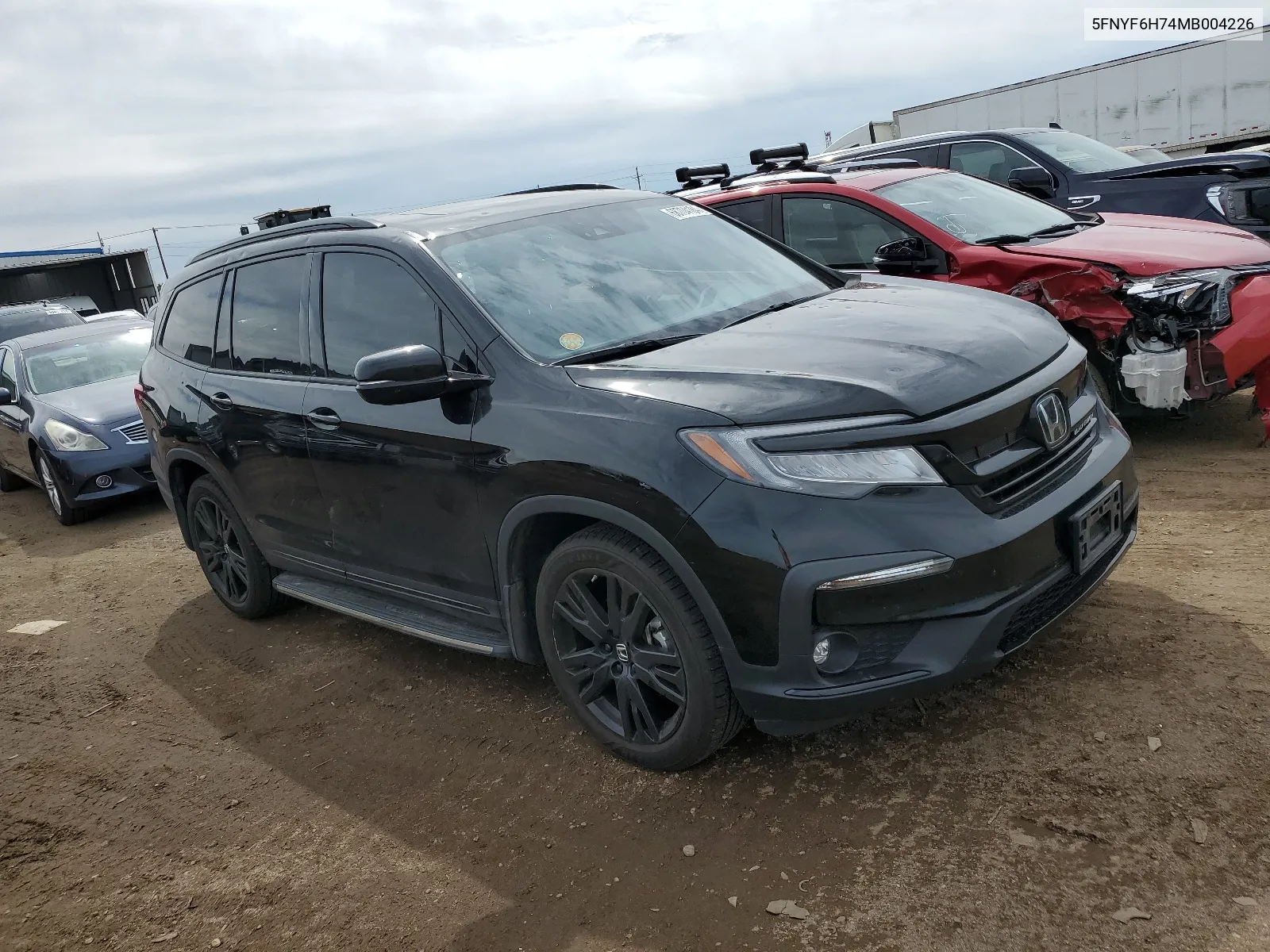 2021 Honda Pilot Black VIN: 5FNYF6H74MB004226 Lot: 68704184