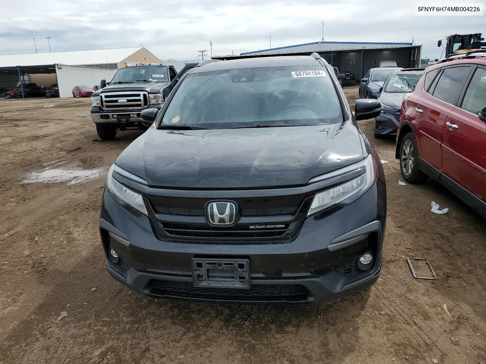 2021 Honda Pilot Black VIN: 5FNYF6H74MB004226 Lot: 68704184