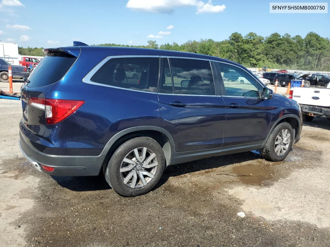 2021 Honda Pilot Exl VIN: 5FNYF5H50MB000750 Lot: 69504374