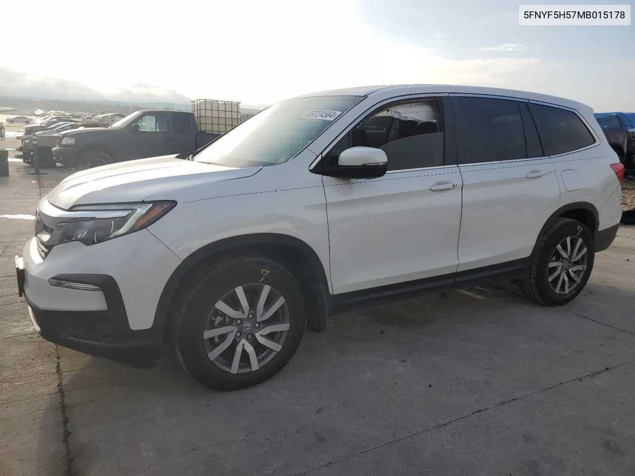 2021 Honda Pilot Exl VIN: 5FNYF5H57MB015178 Lot: 69724564