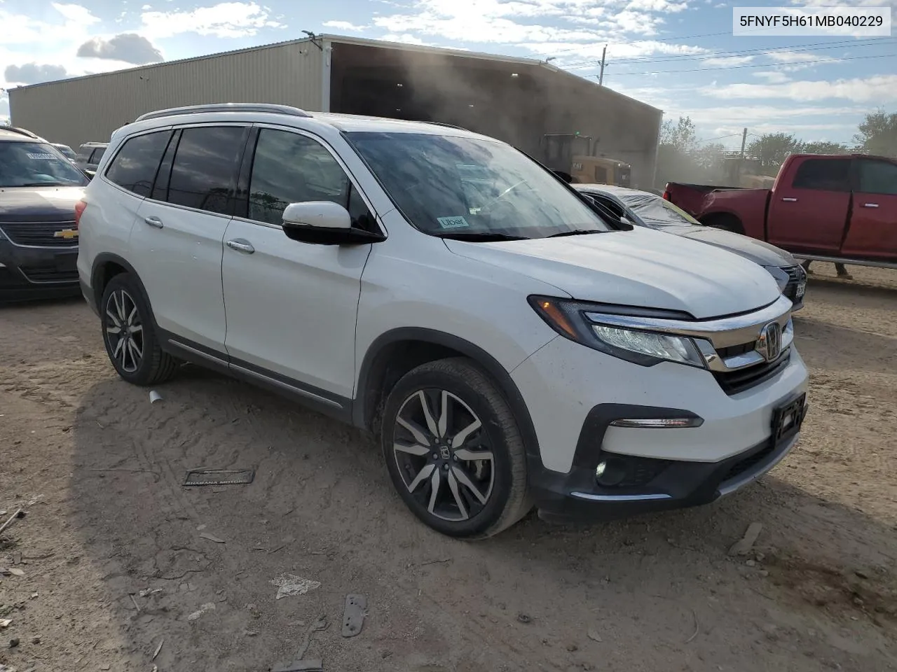 2021 Honda Pilot Touring VIN: 5FNYF5H61MB040229 Lot: 69979134