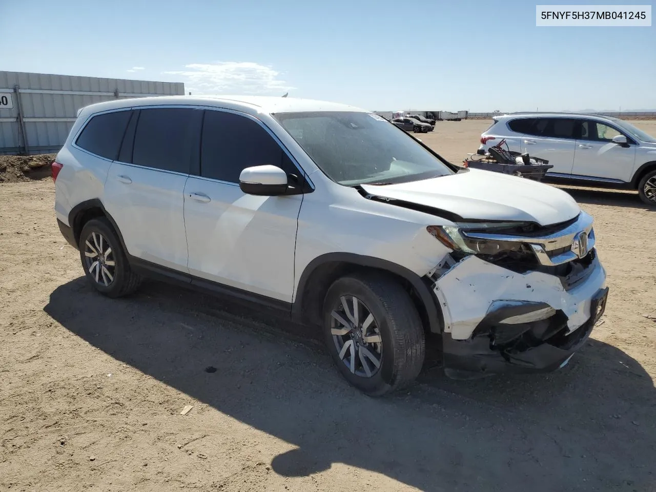 2021 Honda Pilot Ex VIN: 5FNYF5H37MB041245 Lot: 70342504