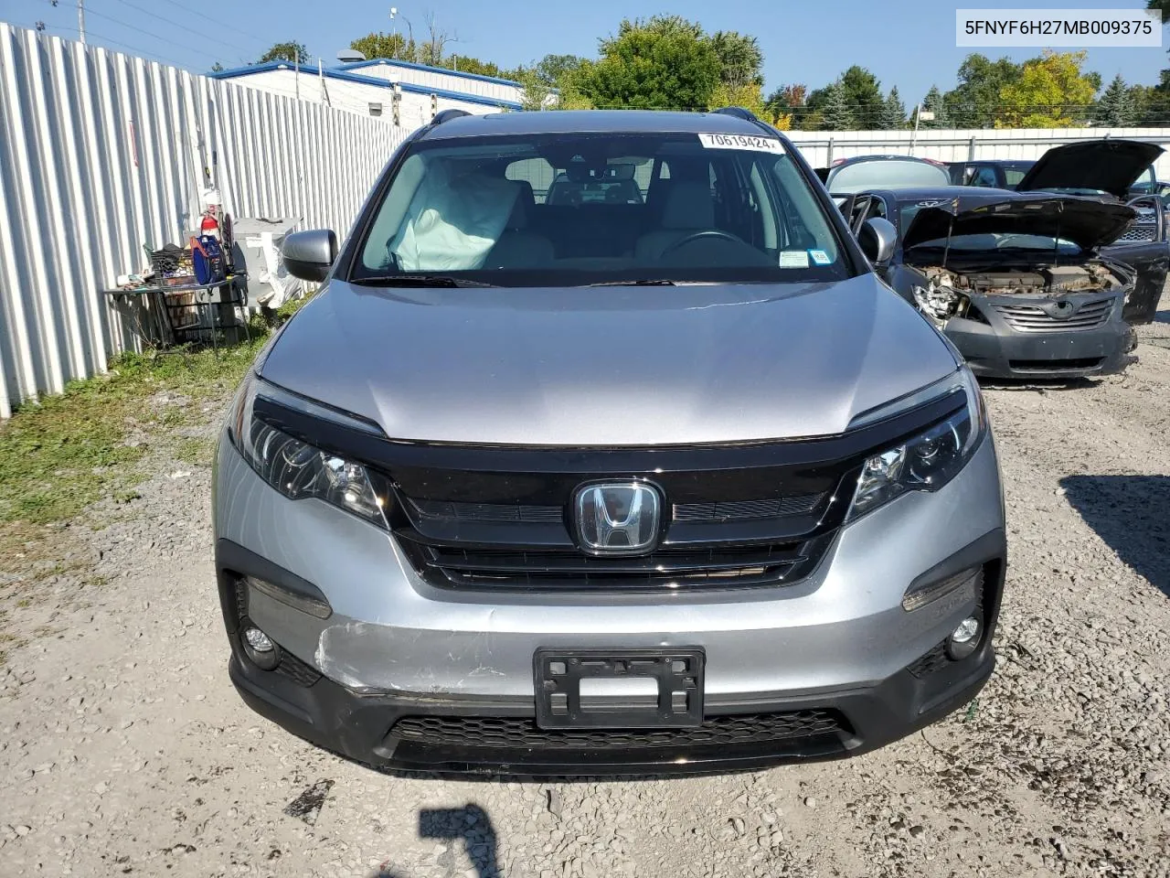 2021 Honda Pilot Se VIN: 5FNYF6H27MB009375 Lot: 70619424