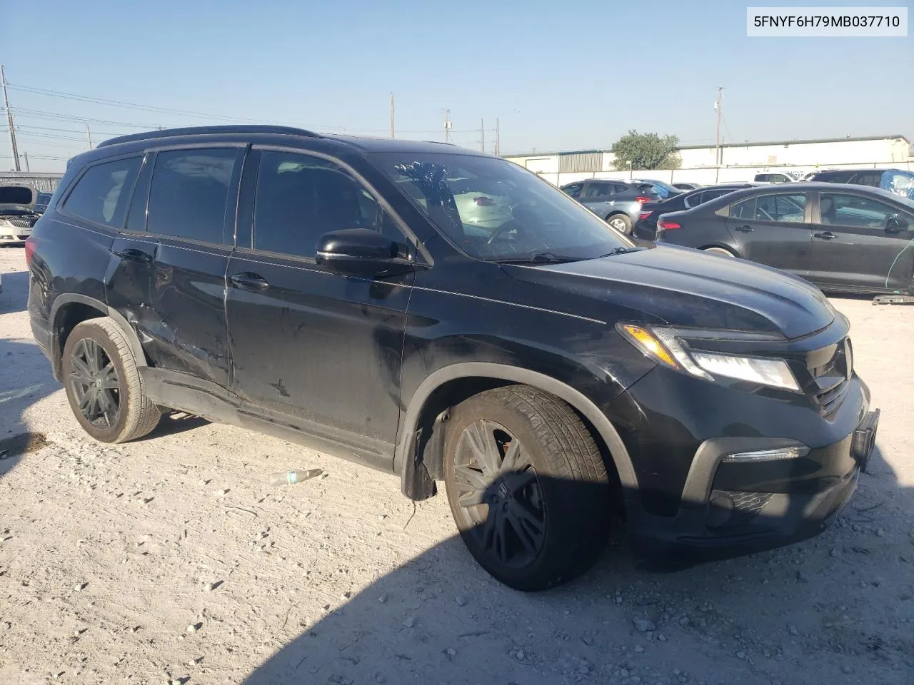 2021 Honda Pilot Black VIN: 5FNYF6H79MB037710 Lot: 70846214