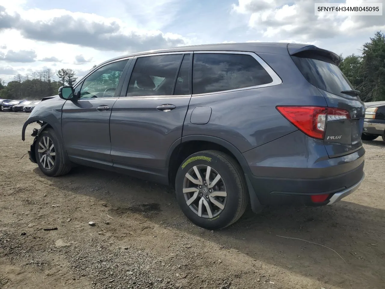 2021 Honda Pilot Ex VIN: 5FNYF6H34MB045095 Lot: 71631664