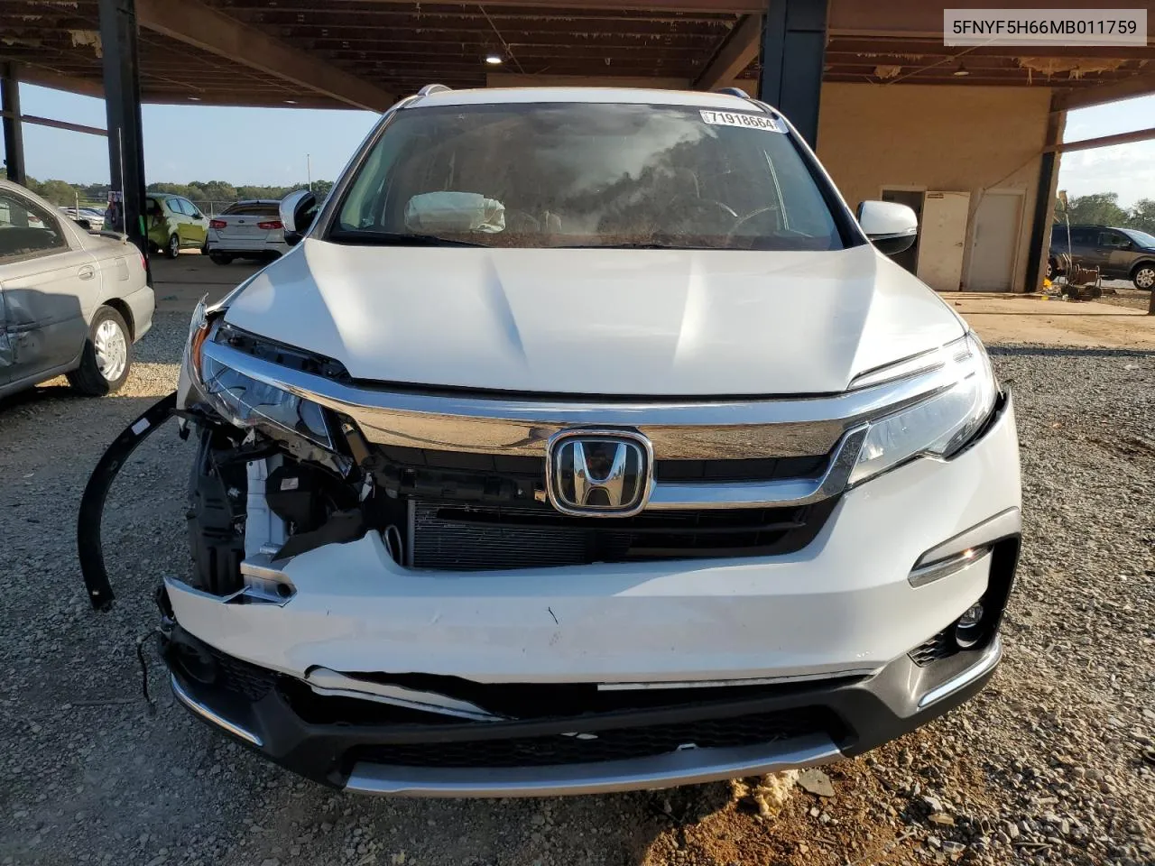 2021 Honda Pilot Touring VIN: 5FNYF5H66MB011759 Lot: 71918664