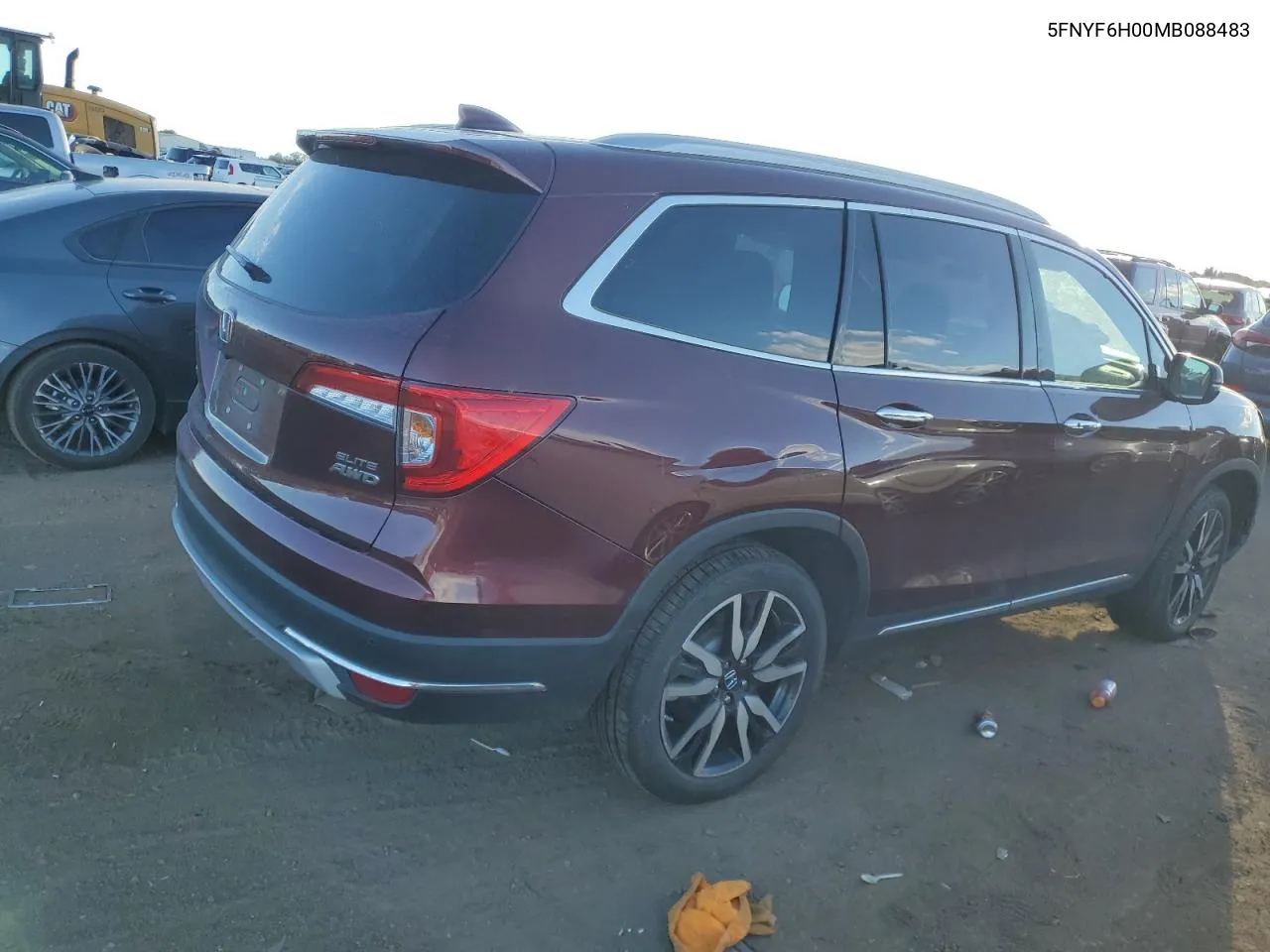 2021 Honda Pilot Elite VIN: 5FNYF6H00MB088483 Lot: 72133054