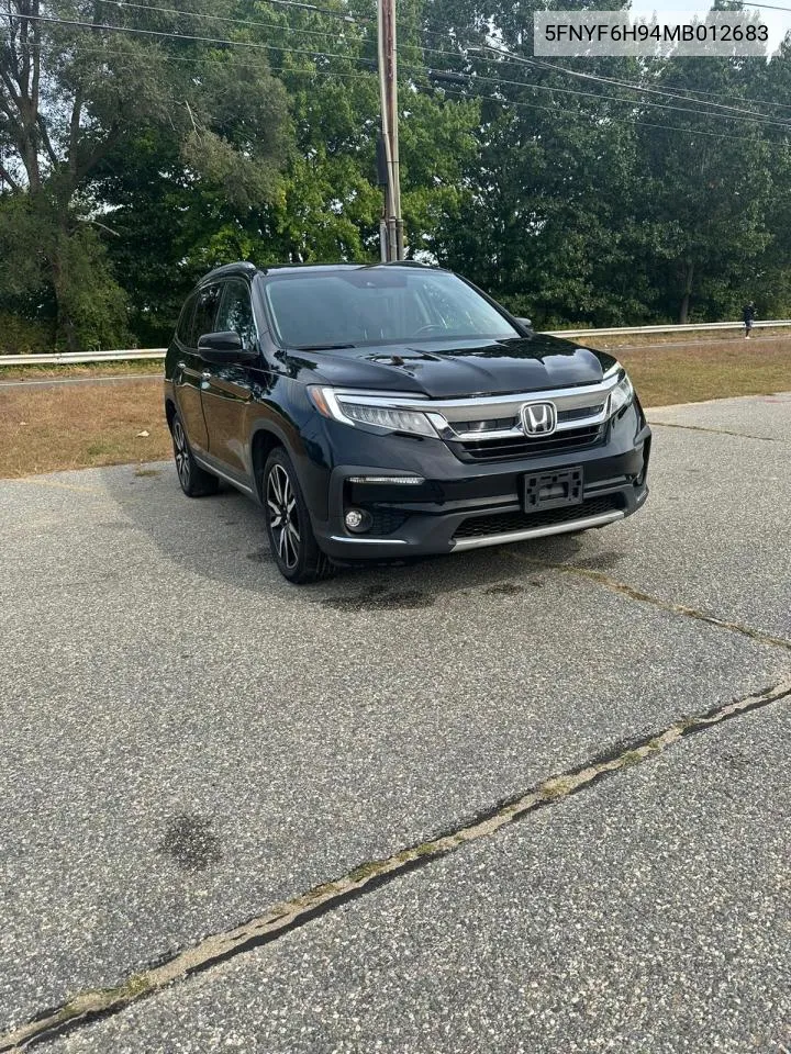 2021 Honda Pilot Touring VIN: 5FNYF6H94MB012683 Lot: 72250104