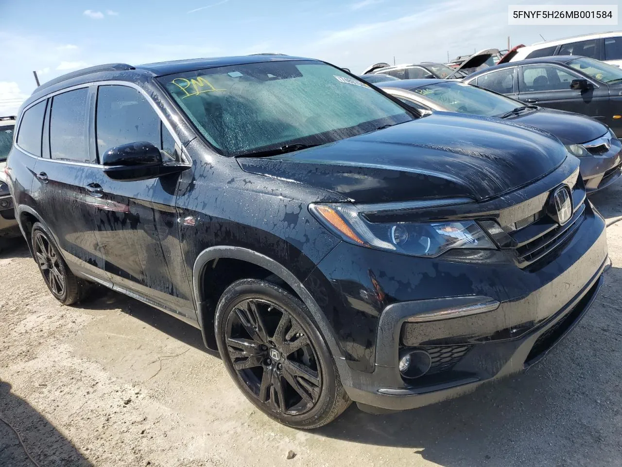 2021 Honda Pilot Se VIN: 5FNYF5H26MB001584 Lot: 74897044