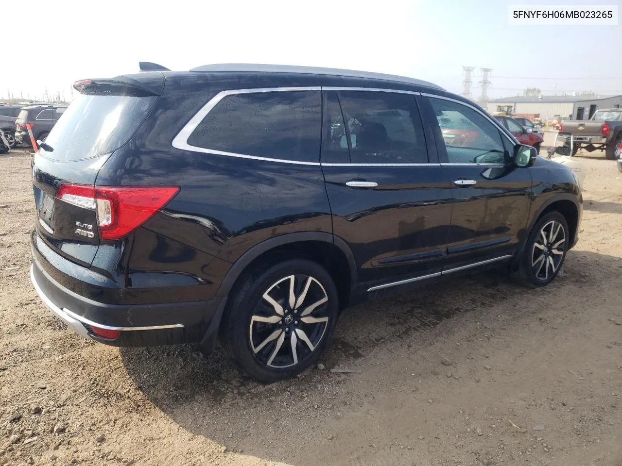 2021 Honda Pilot Elite VIN: 5FNYF6H06MB023265 Lot: 75746924